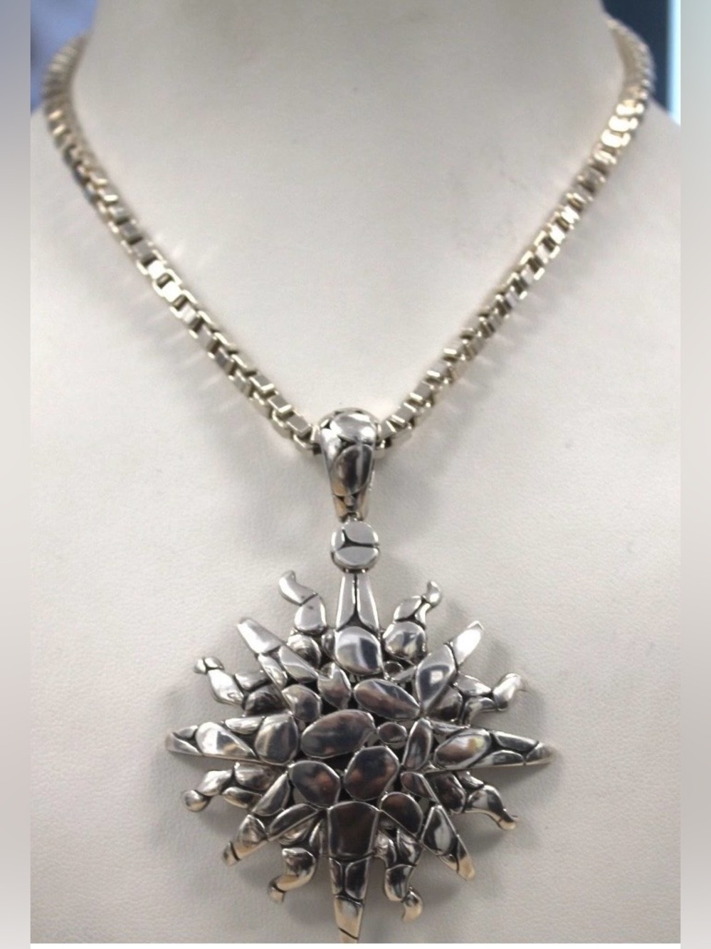 AMAZING - JOHN HARDY Sterling Silver Sun face Pendant  (Pendant Only)